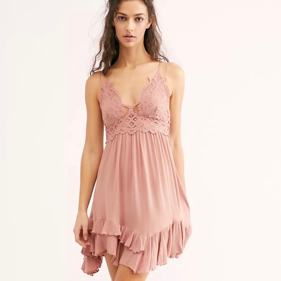 Free People Adella Slip Dress in Rose pink - Size XS - NWT - Picture 2 of 8